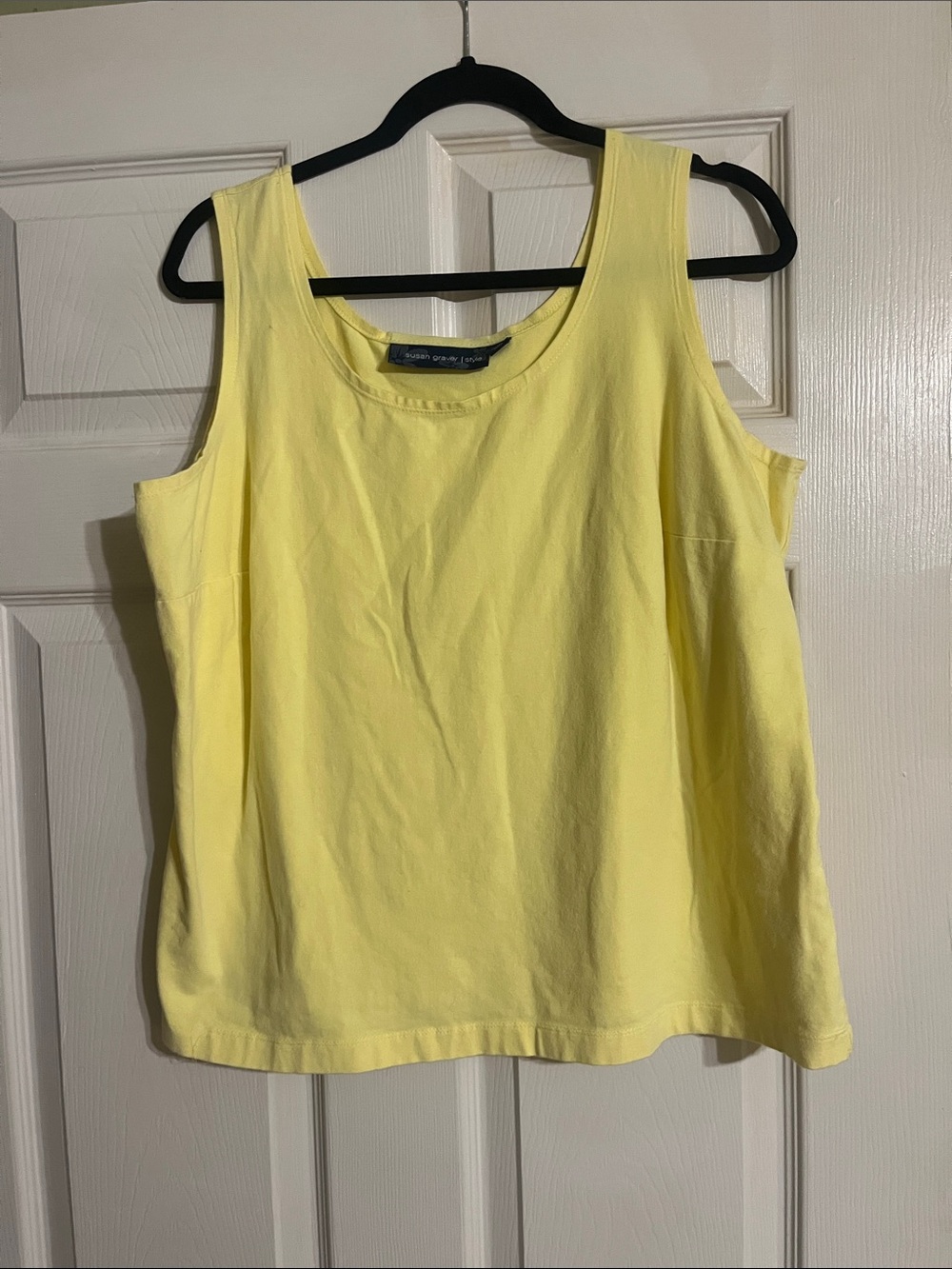 Susan Graver Lemon Scoop Neck Tank Top